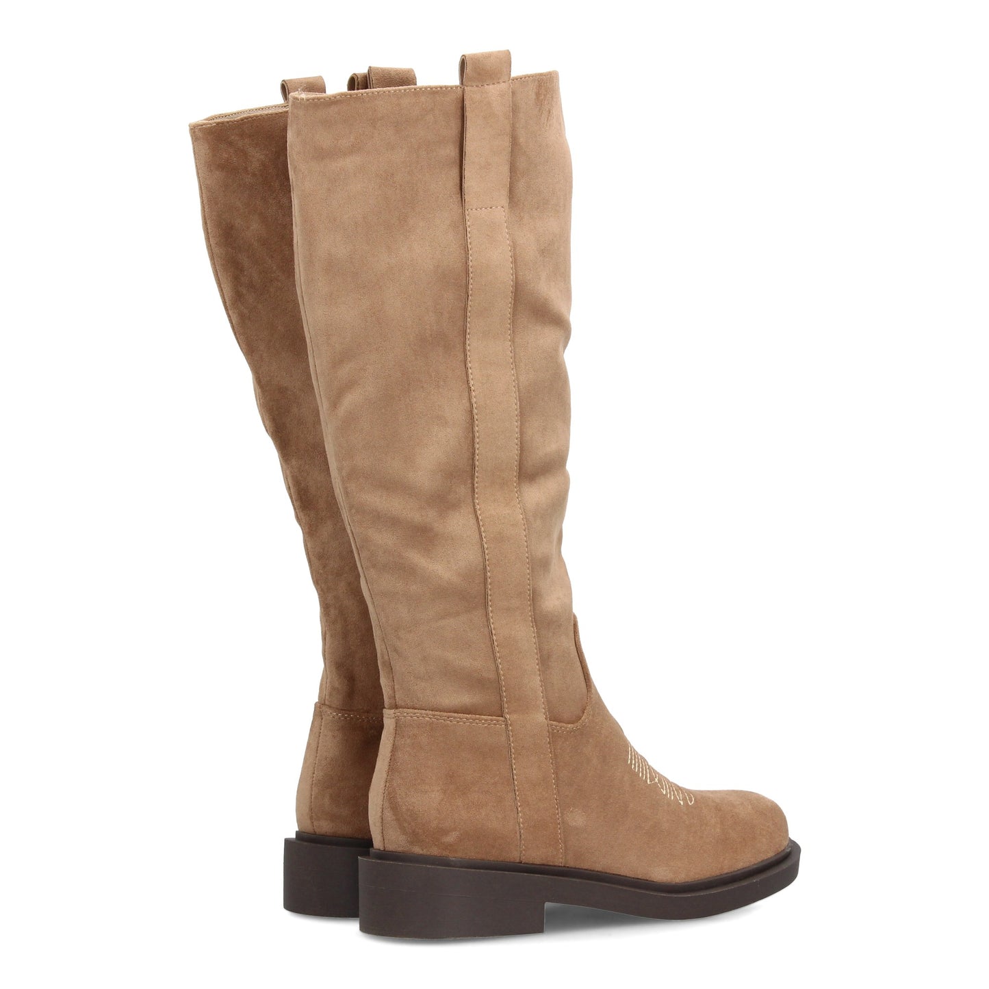 Bota alta para mujer con inspiración cowboy y detalle de bordado frontal  p