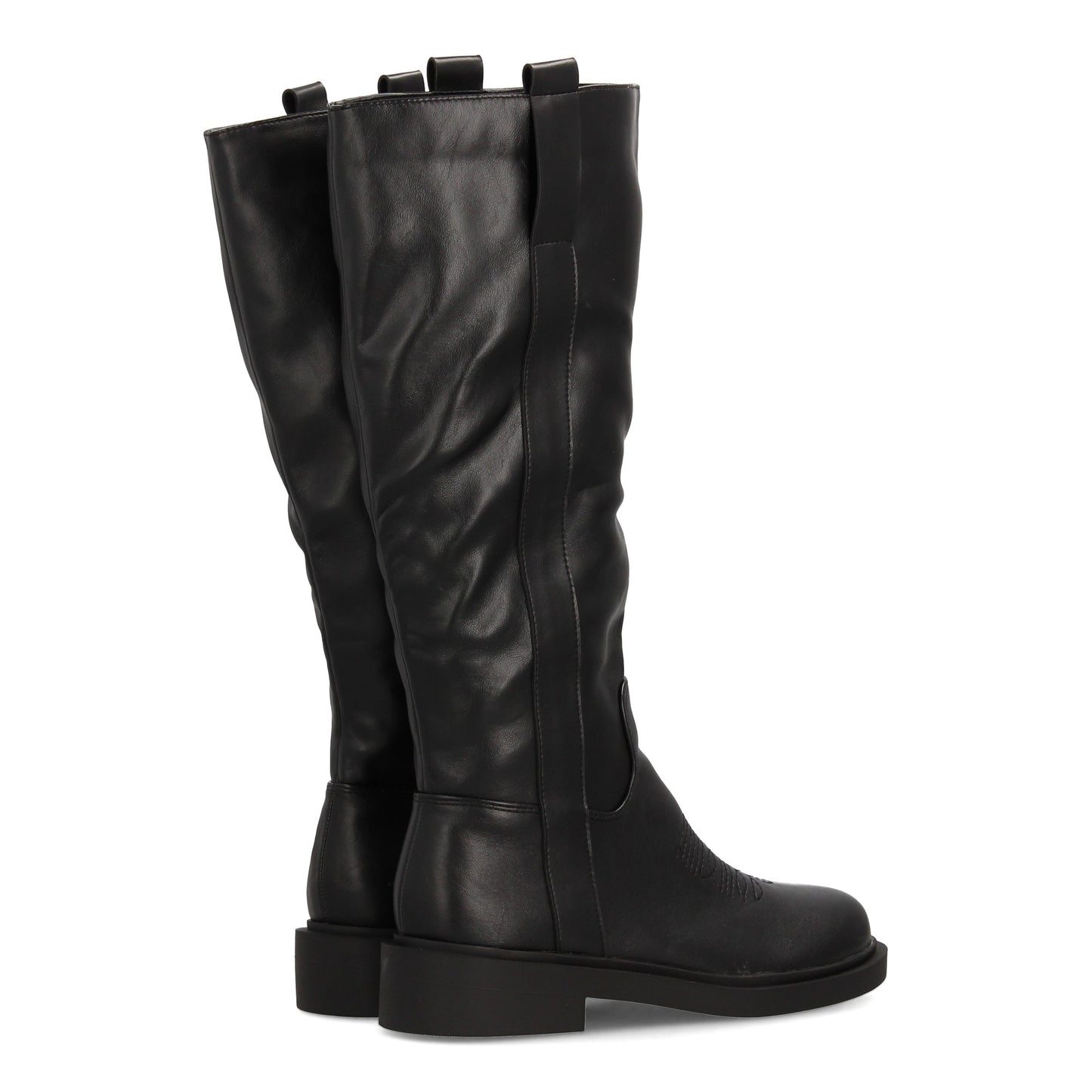 Bota alta para mujer con inspiración cowboy y detalle de bordado frontal  p