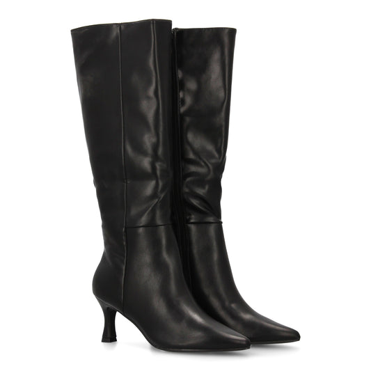 Bota de caña alta con tacón y punta fina con Diseño elegante. Ideal para mujer e
