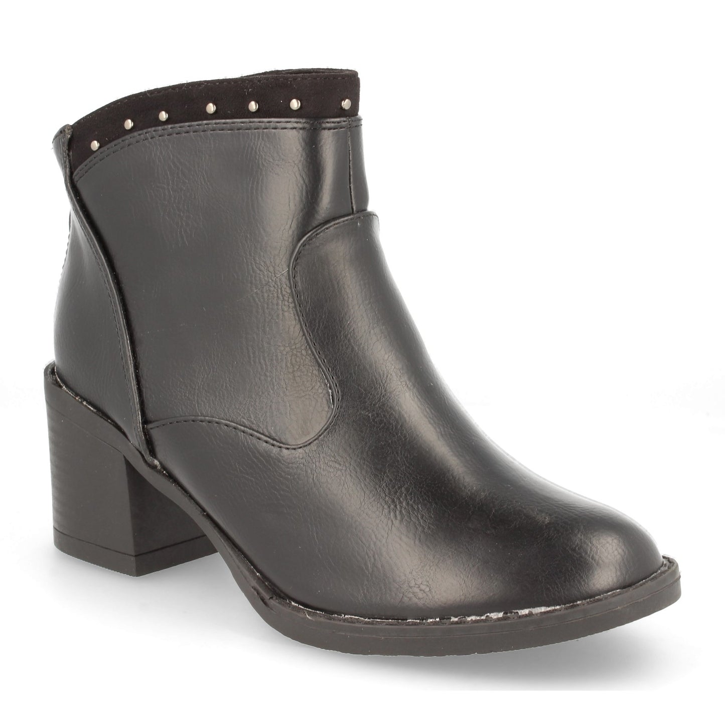 Botin Mujer Campero Con Tachuelas y Crem