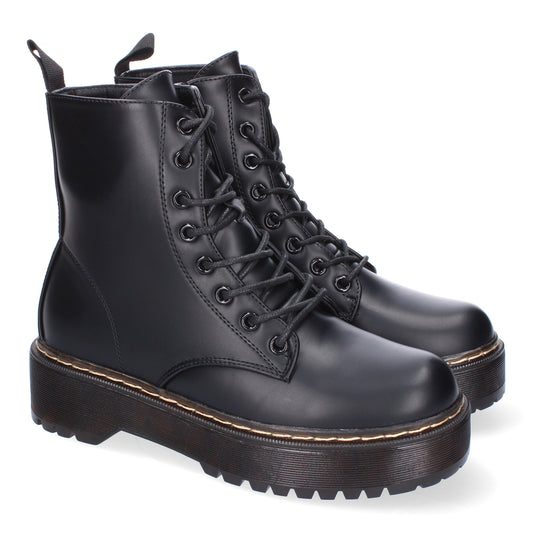 Botín de Mujer de Doble Suela Comodos con Plataforma y Cierre de Cremallera