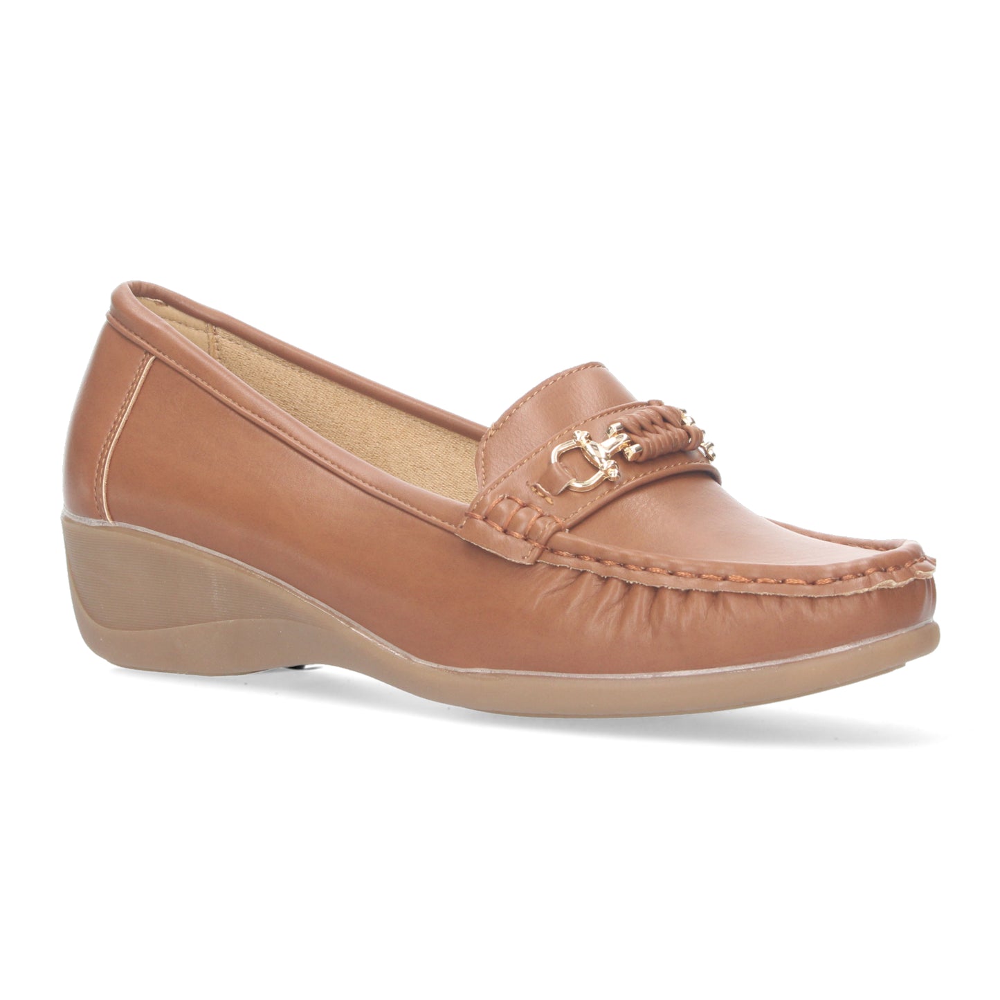 Mocasin con cuña de mujer  con detalle m