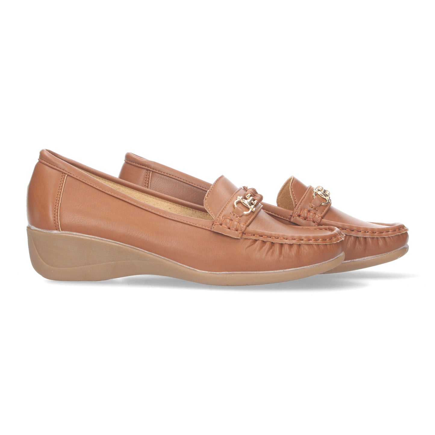 Mocasin con cuña de mujer  con detalle m