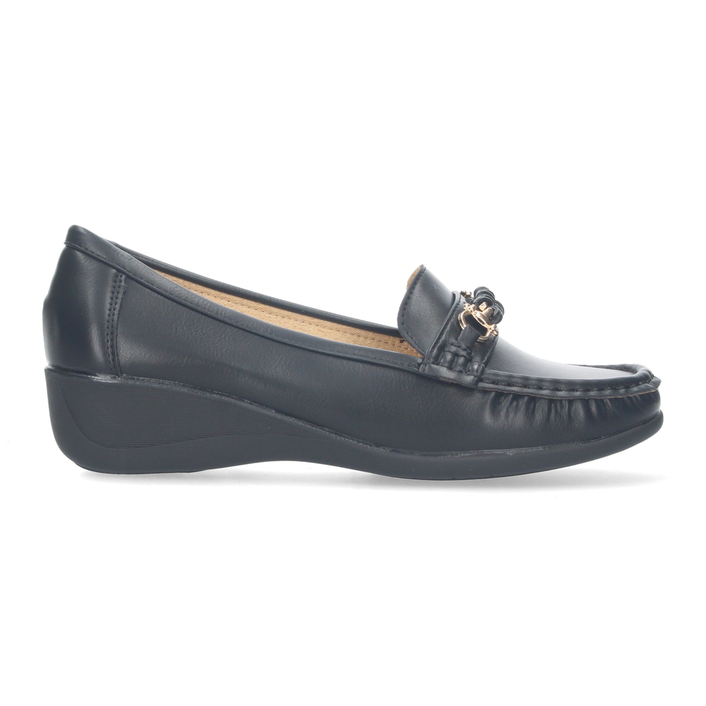 Mocasin con cuña de mujer  con detalle m