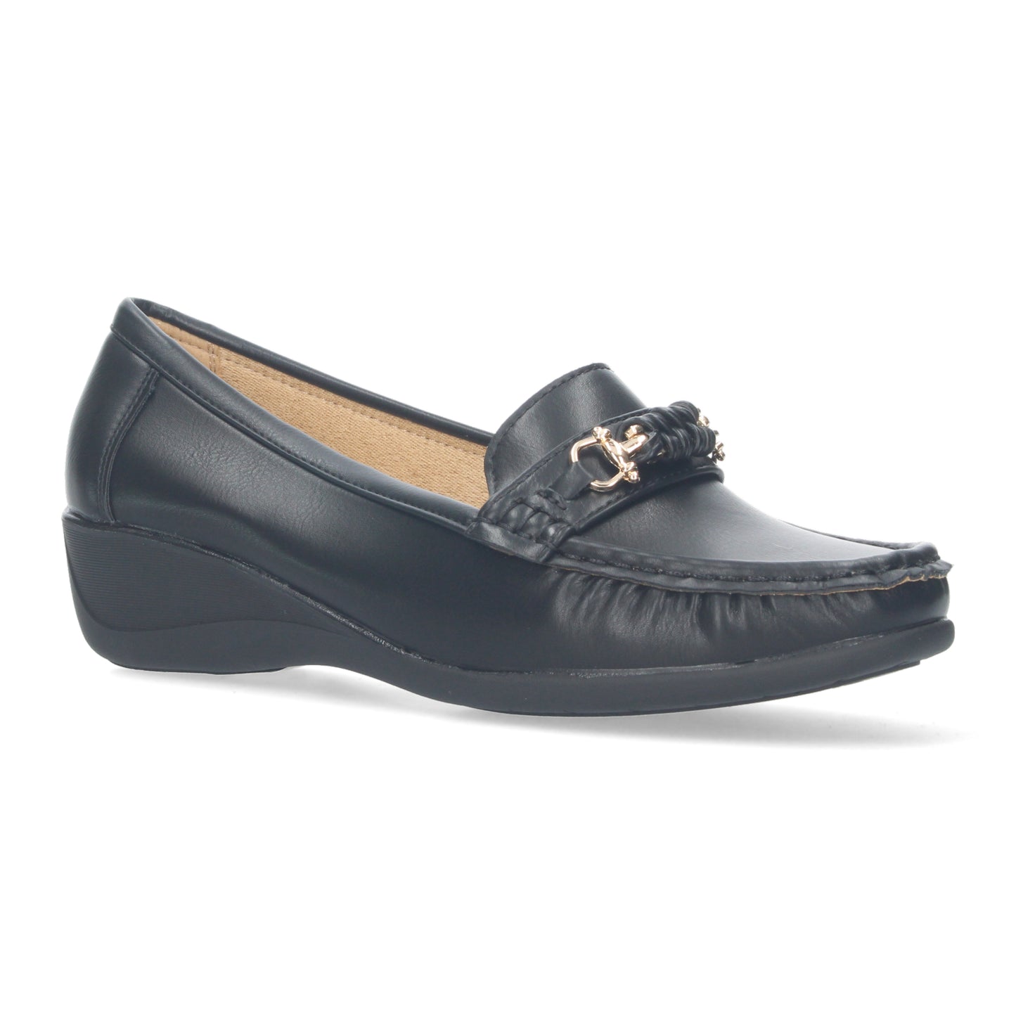 Mocasin con cuña de mujer  con detalle m