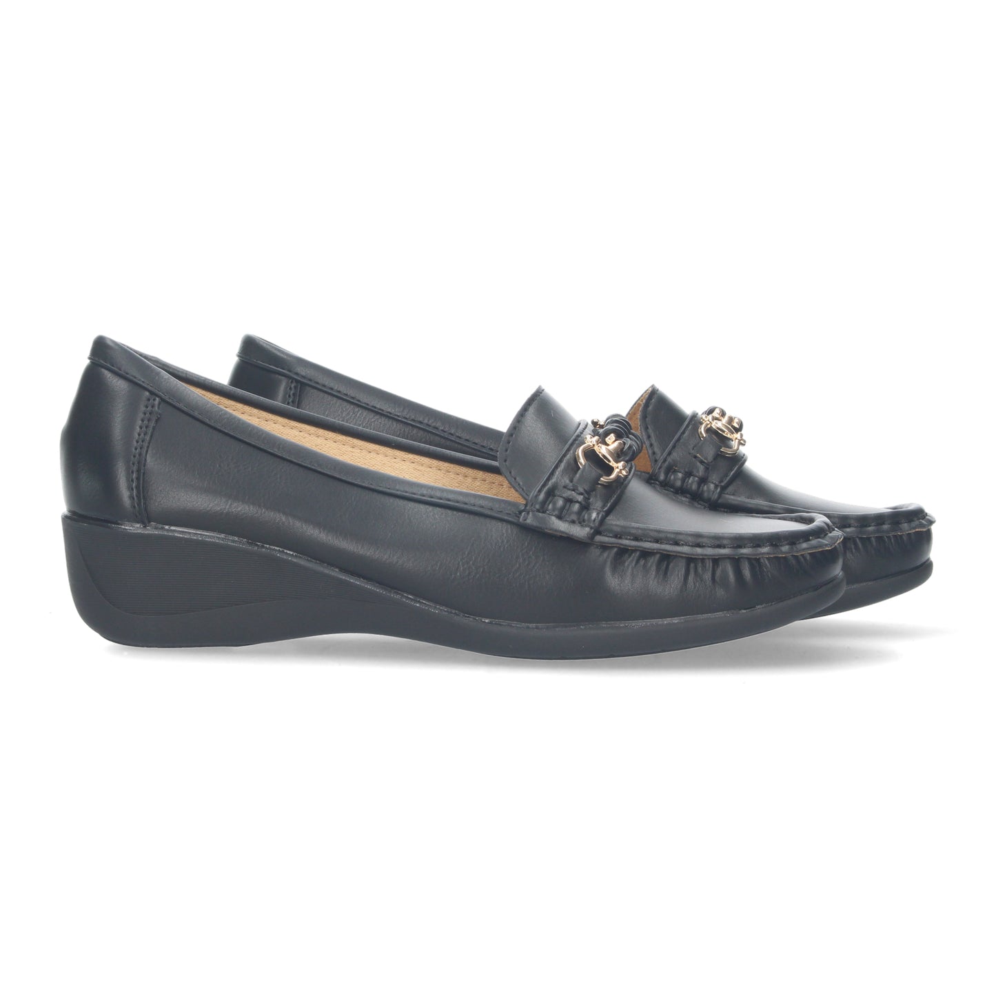 Mocasin con cuña de mujer  con detalle m