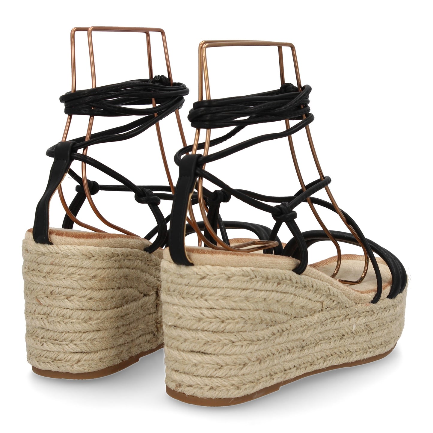 Sandalia de cuña de yute para mujer  comodas y elegantes  di