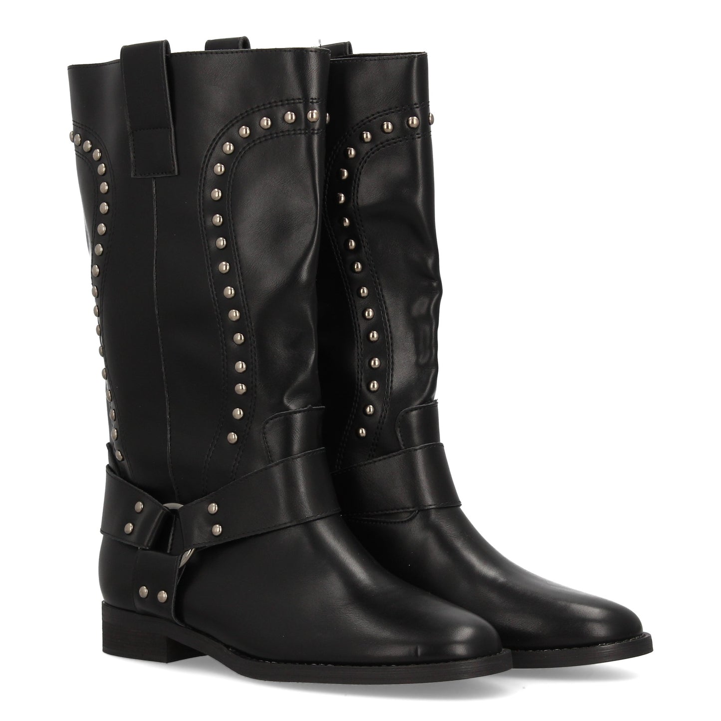 Bota alta para mujer con diseño elegante estilo cowboy. caña con tachuelas