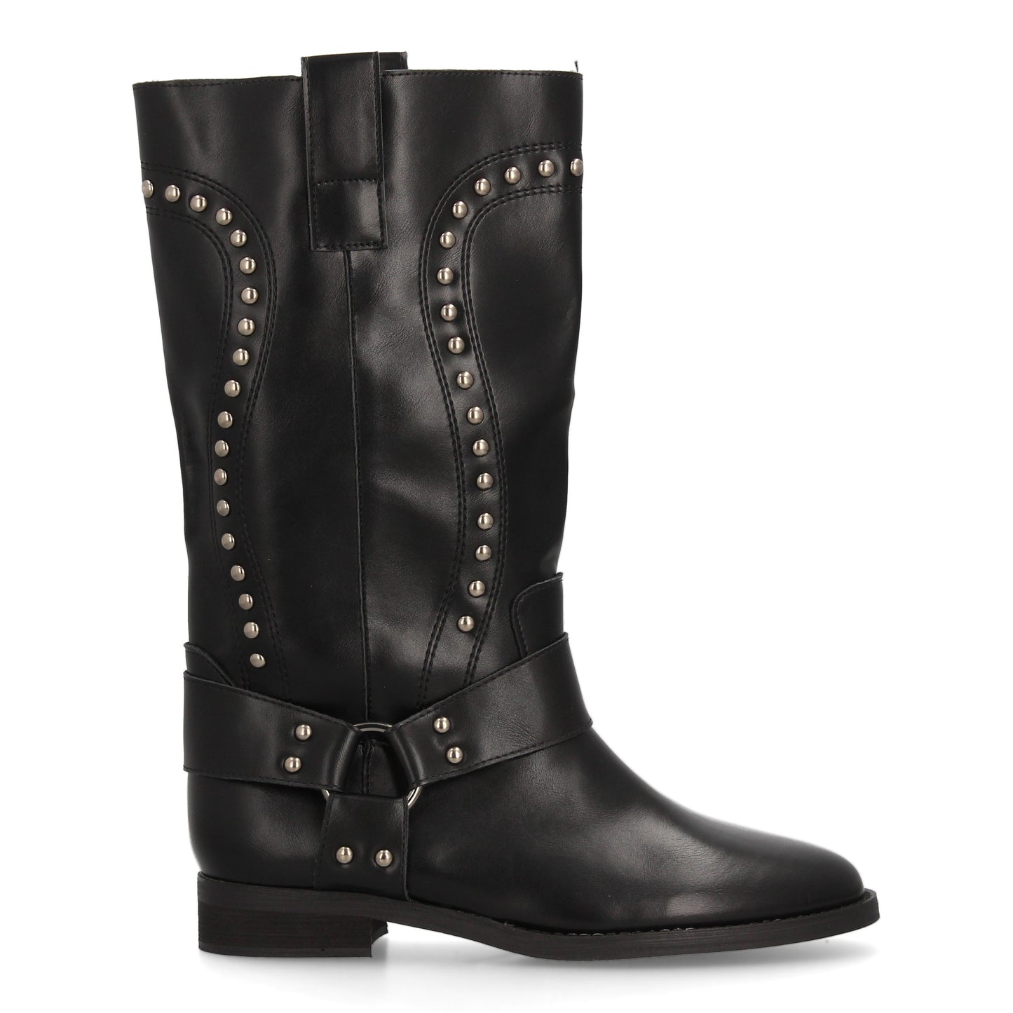 Bota alta para mujer con diseño elegante estilo cowboy. caña con tachuelas