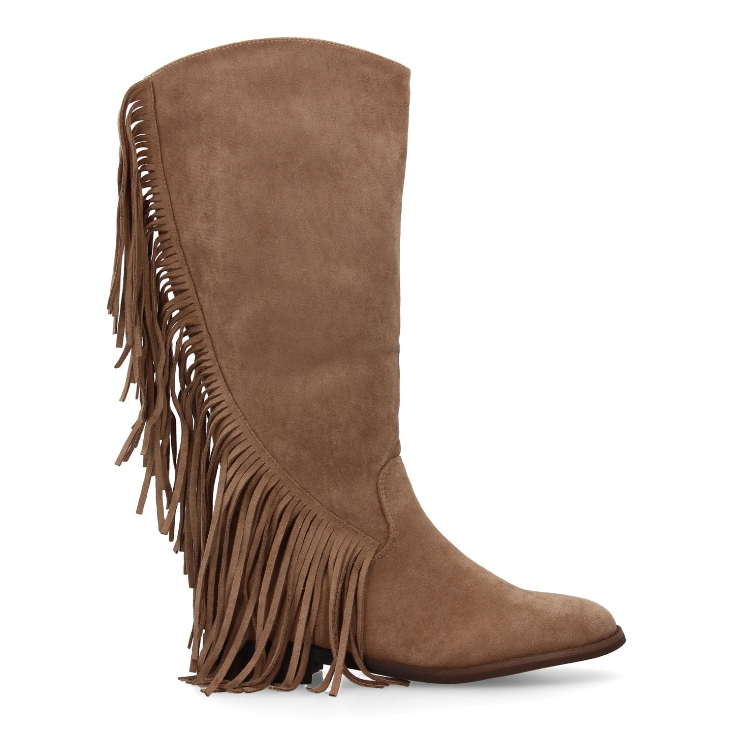 Bota plana mujer con flecos y estampado liso  Diseño moderno. Estilo cowboy. Tac