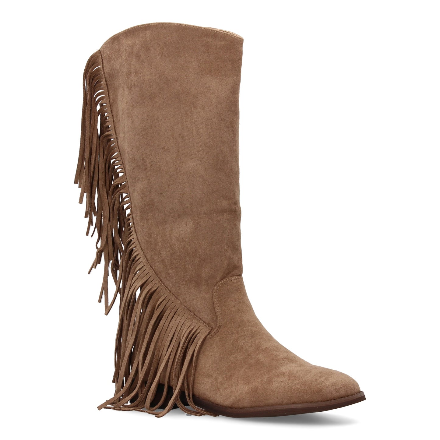 Bota plana mujer con flecos y estampado liso  Diseño moderno. Estilo cowboy. Tac