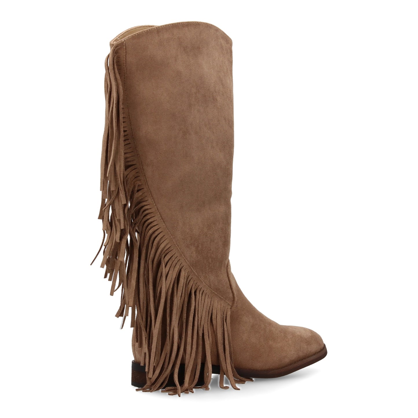 Bota plana mujer con flecos y estampado liso  Diseño moderno. Estilo cowboy. Tac