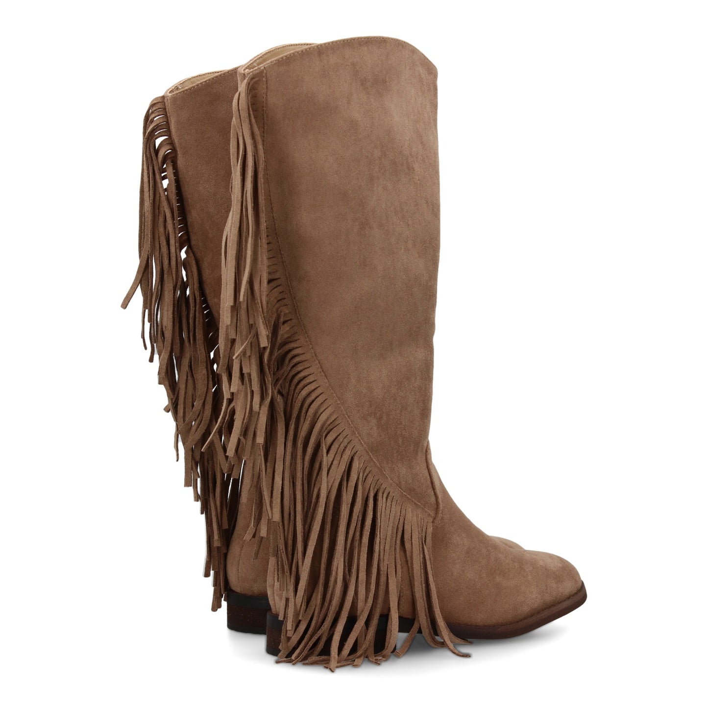 Bota plana mujer con flecos y estampado liso  Diseño moderno. Estilo cowboy. Tac