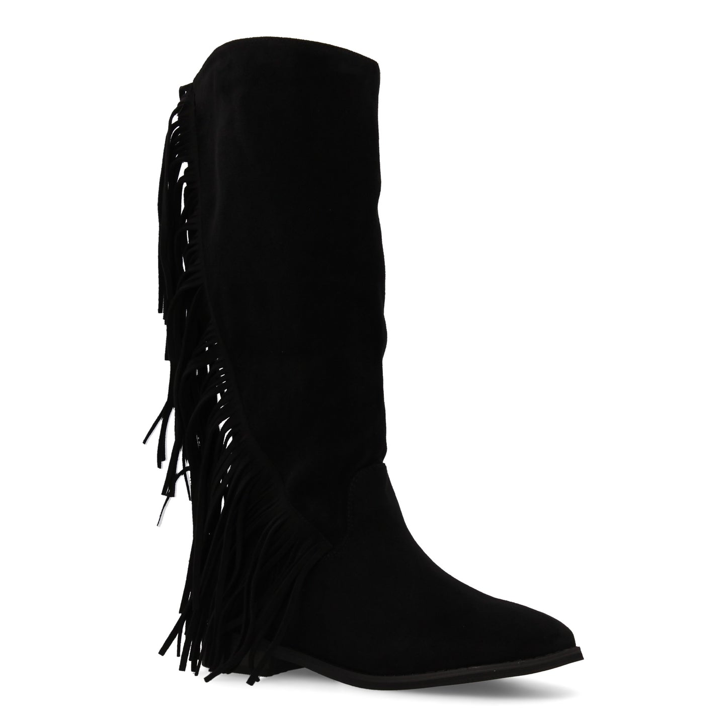 Bota plana mujer con flecos y estampado liso  Diseño moderno. Estilo cowboy. Tac