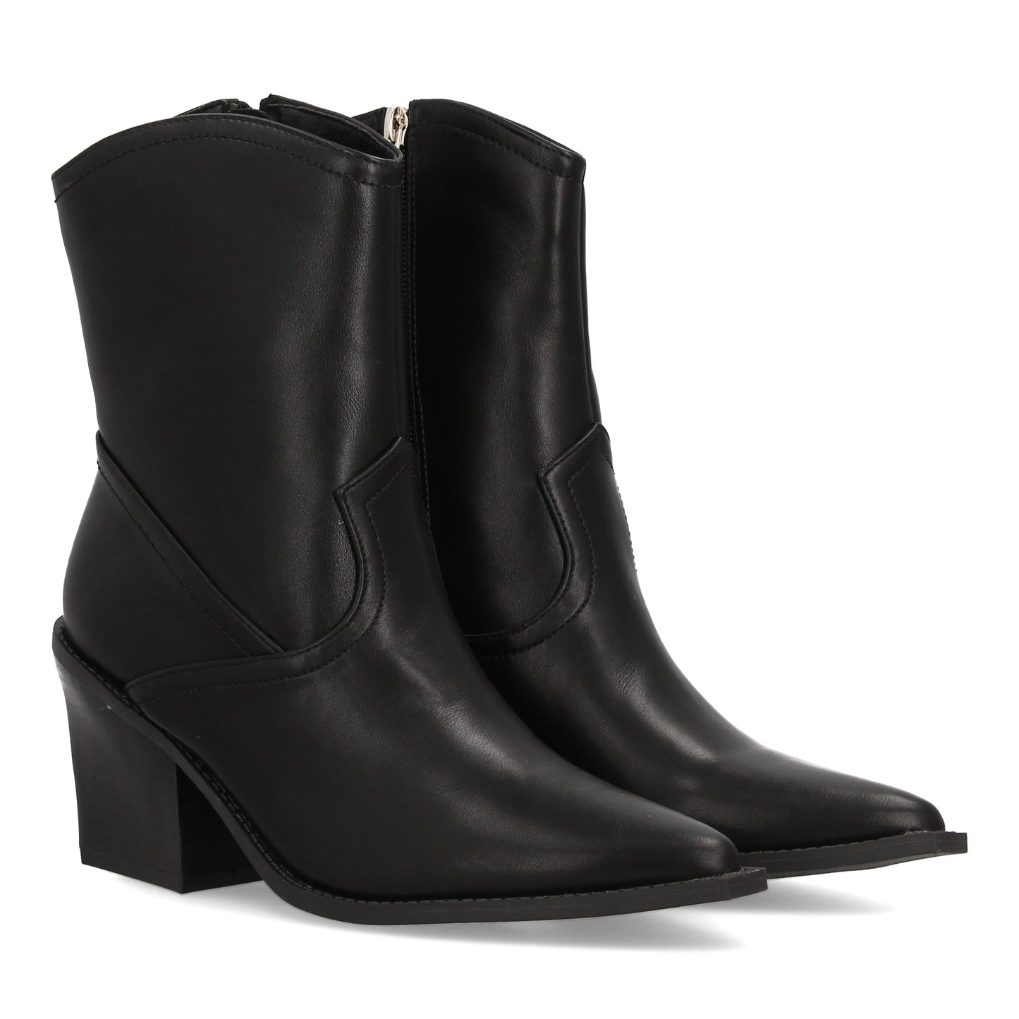 Bota estilo cowboy para mujer con diseño minimalista. Punta fina y tacón an