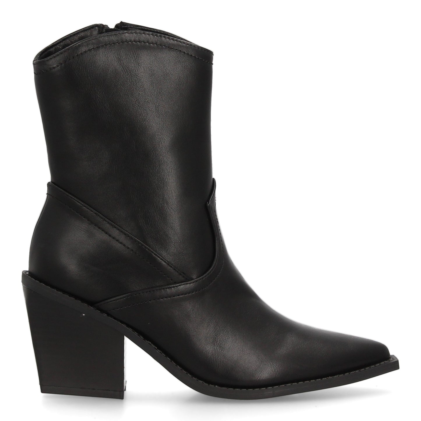 Bota estilo cowboy para mujer con diseño minimalista. Punta fina y tacón an