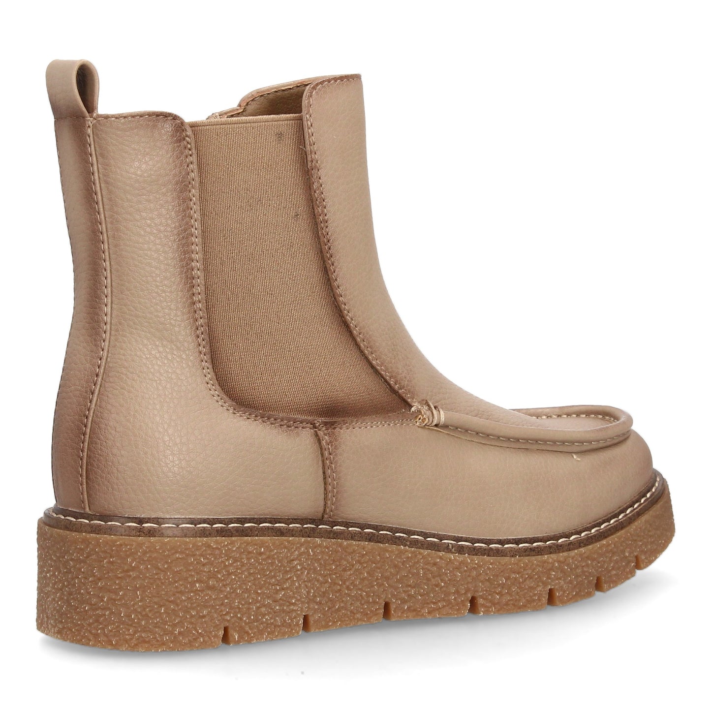 Bota tipo Chelsea con cuña para mujer con diseño minimalista. Incorpora pan