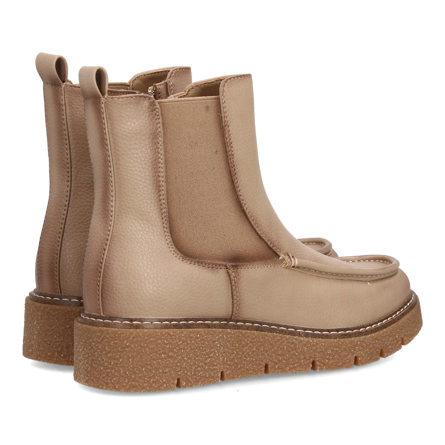 Bota tipo Chelsea con cuña para mujer con diseño minimalista. Incorpora pan