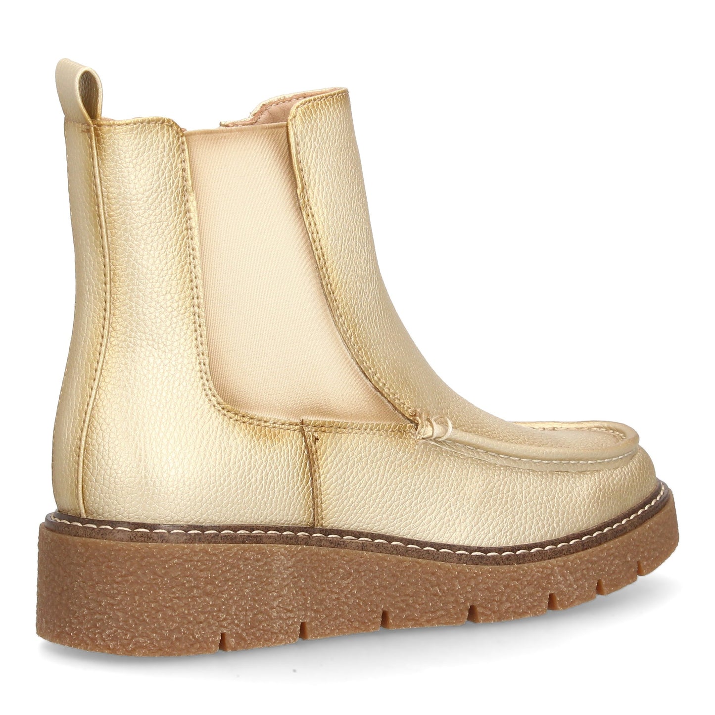 Bota tipo Chelsea con cuña para mujer con diseño minimalista. Incorpora pan