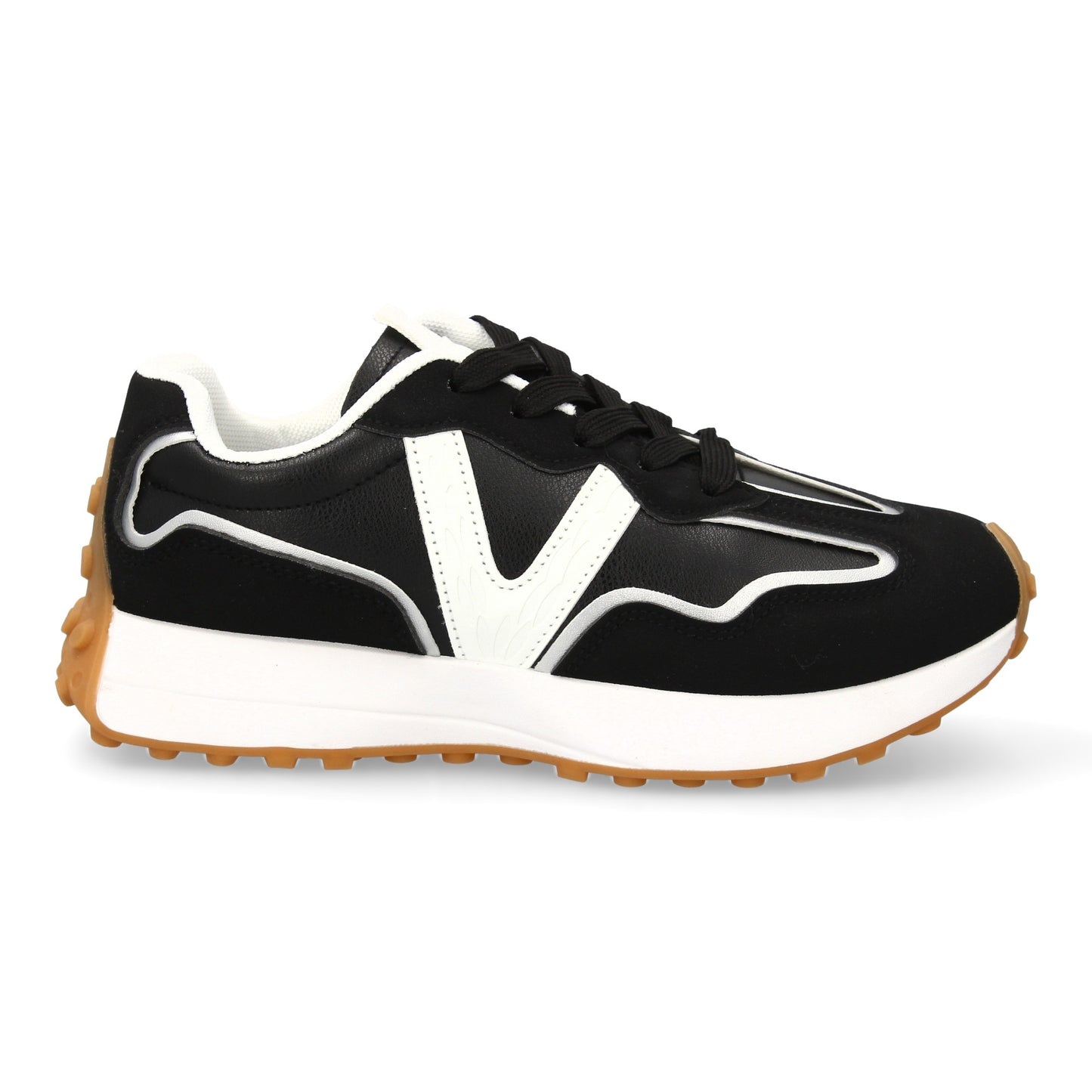 Zapatilla deportiva con Diseño moderno y suela dentada. Detalles de contraste  c