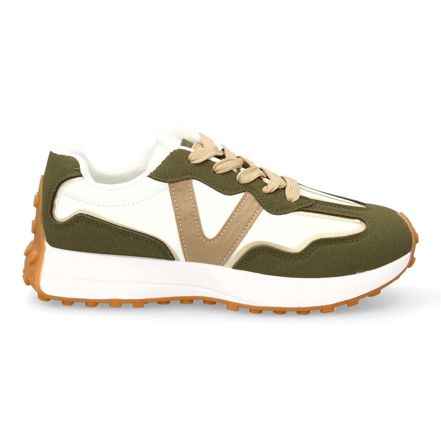 Zapatilla deportiva con Diseño moderno y suela dentada. Detalles de contraste  c