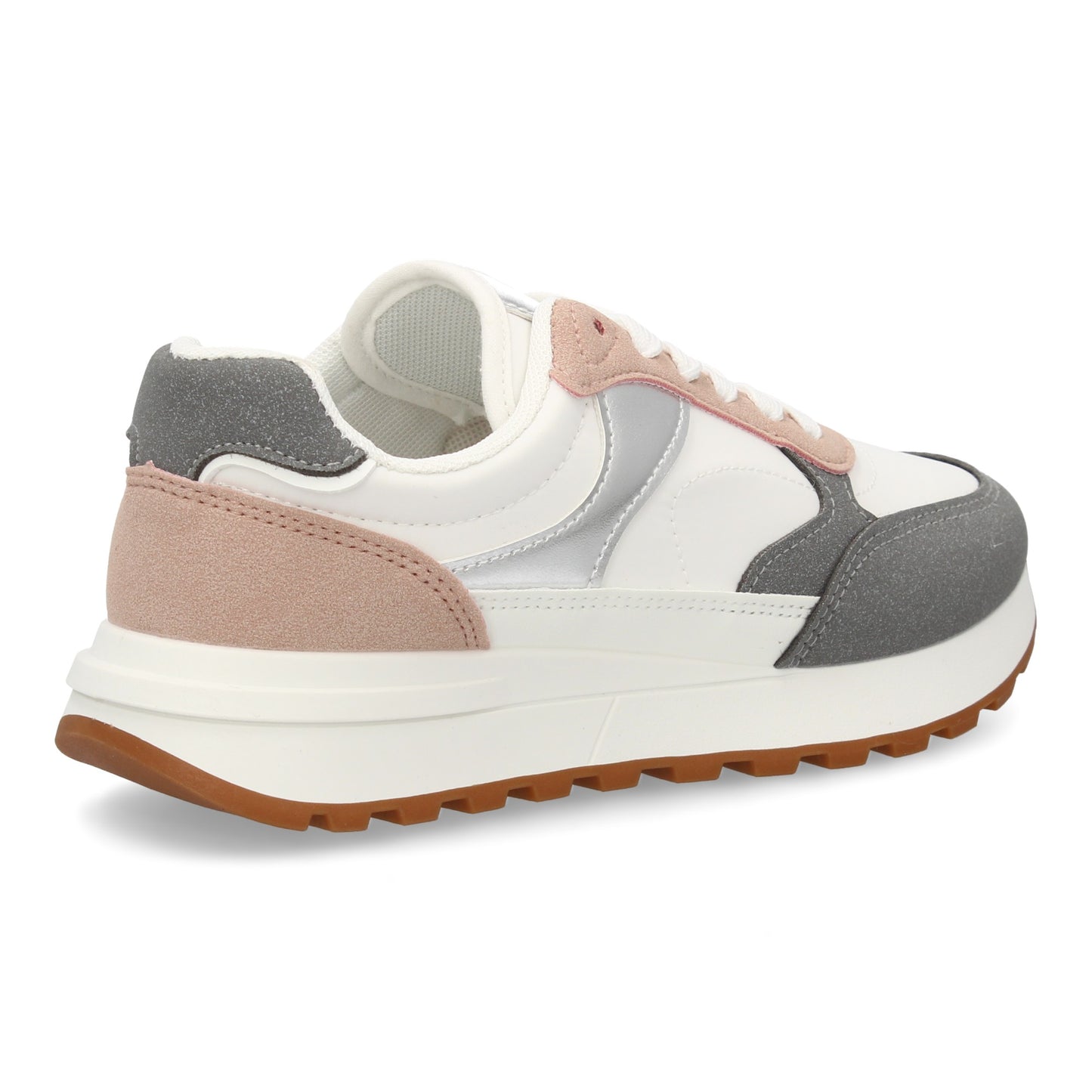 Zapatilla deportiva para mujer de estilo casual combina materiales y textur