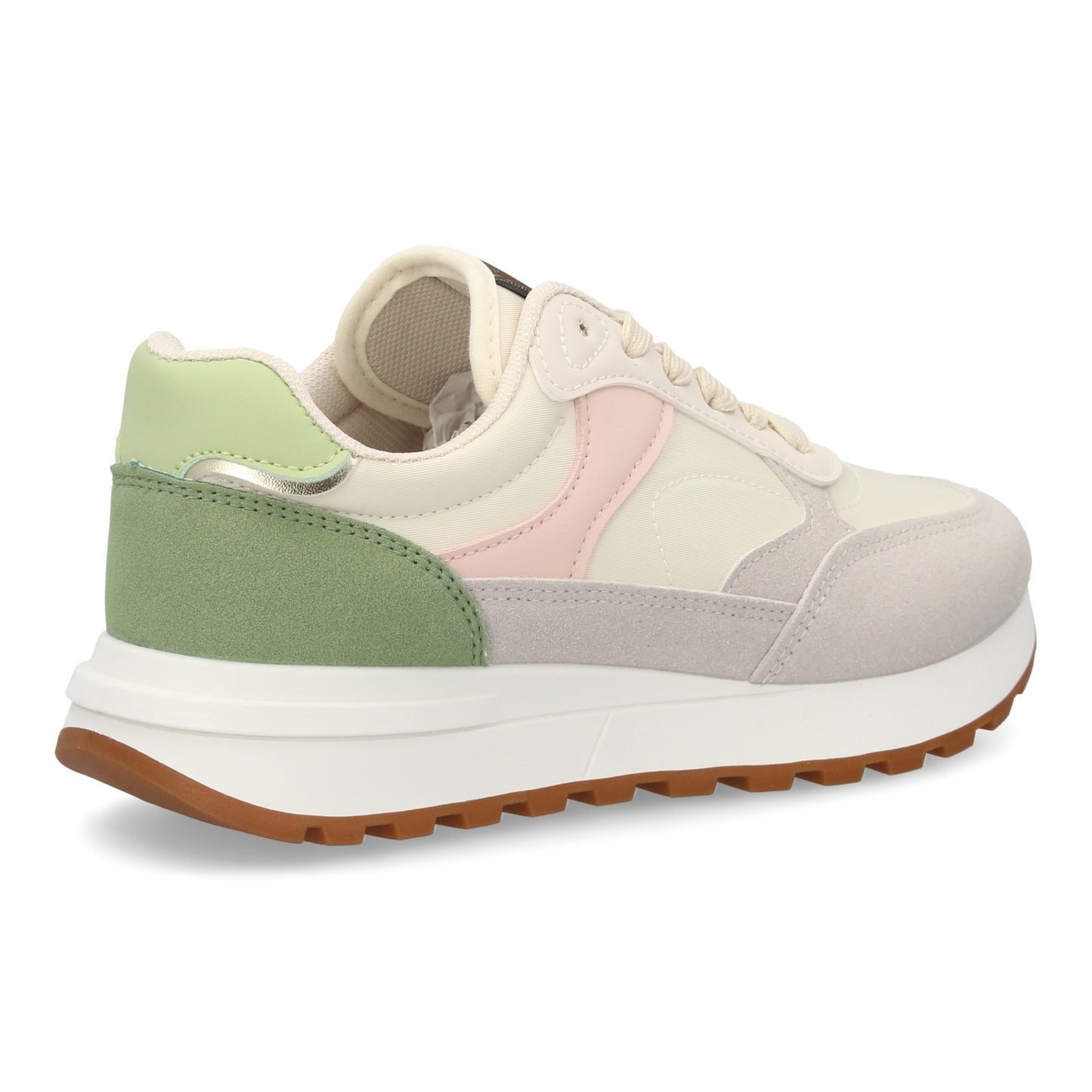Zapatilla deportiva para mujer de estilo casual combina materiales y textur