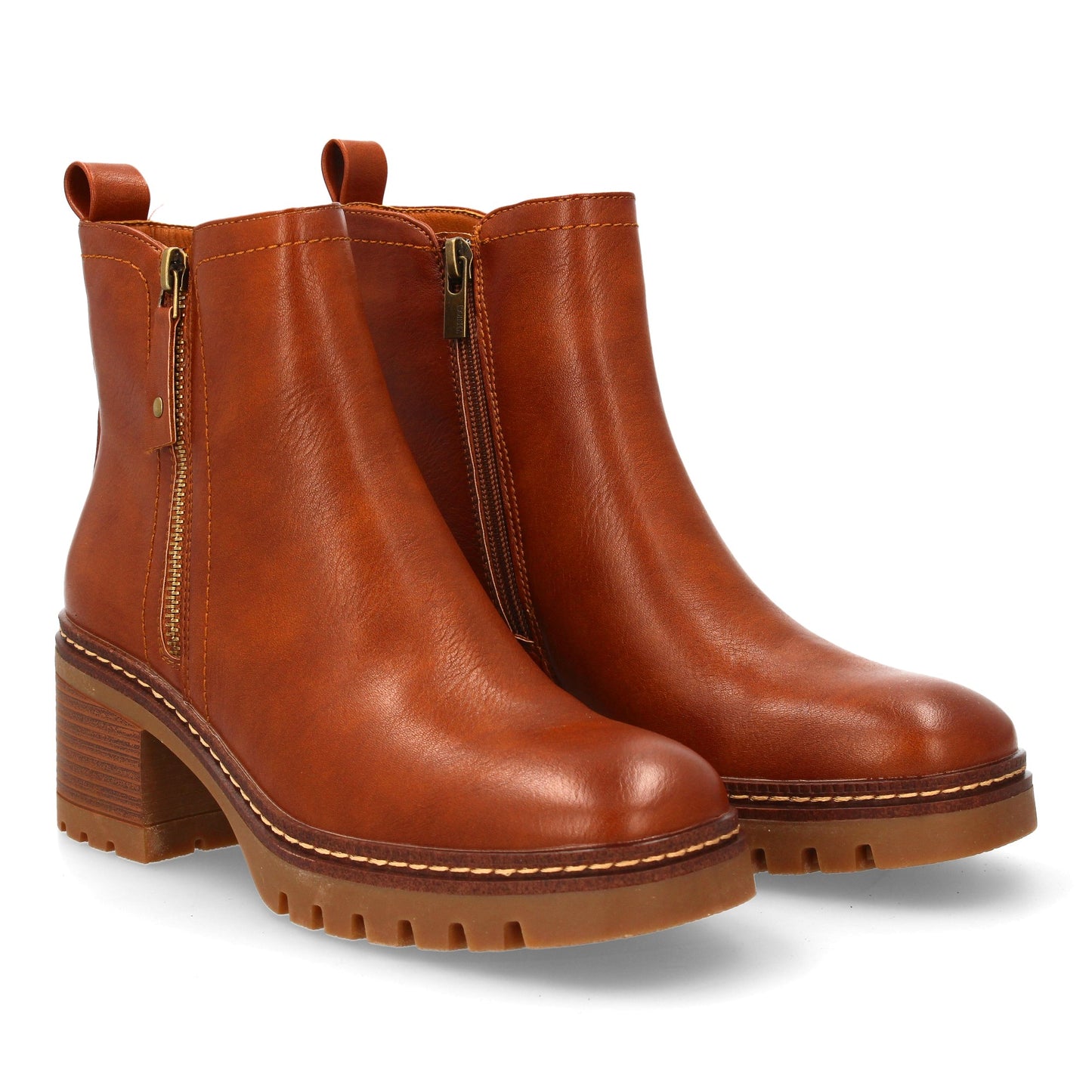 Botín de tacón con estampado liso para mujer. Para uso diario  Cierre de Cr