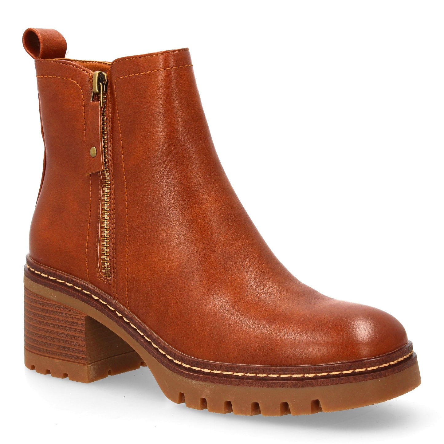 Botín de tacón con estampado liso para mujer. Para uso diario  Cierre de Cr