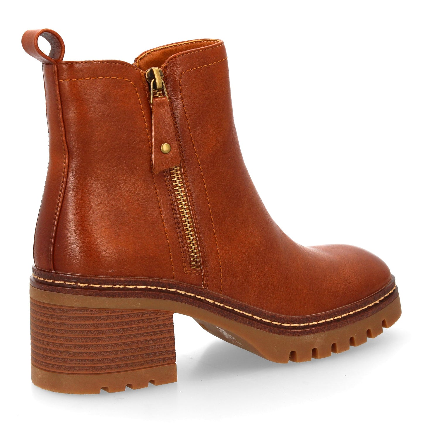 Botín de tacón con estampado liso para mujer. Para uso diario  Cierre de Cr