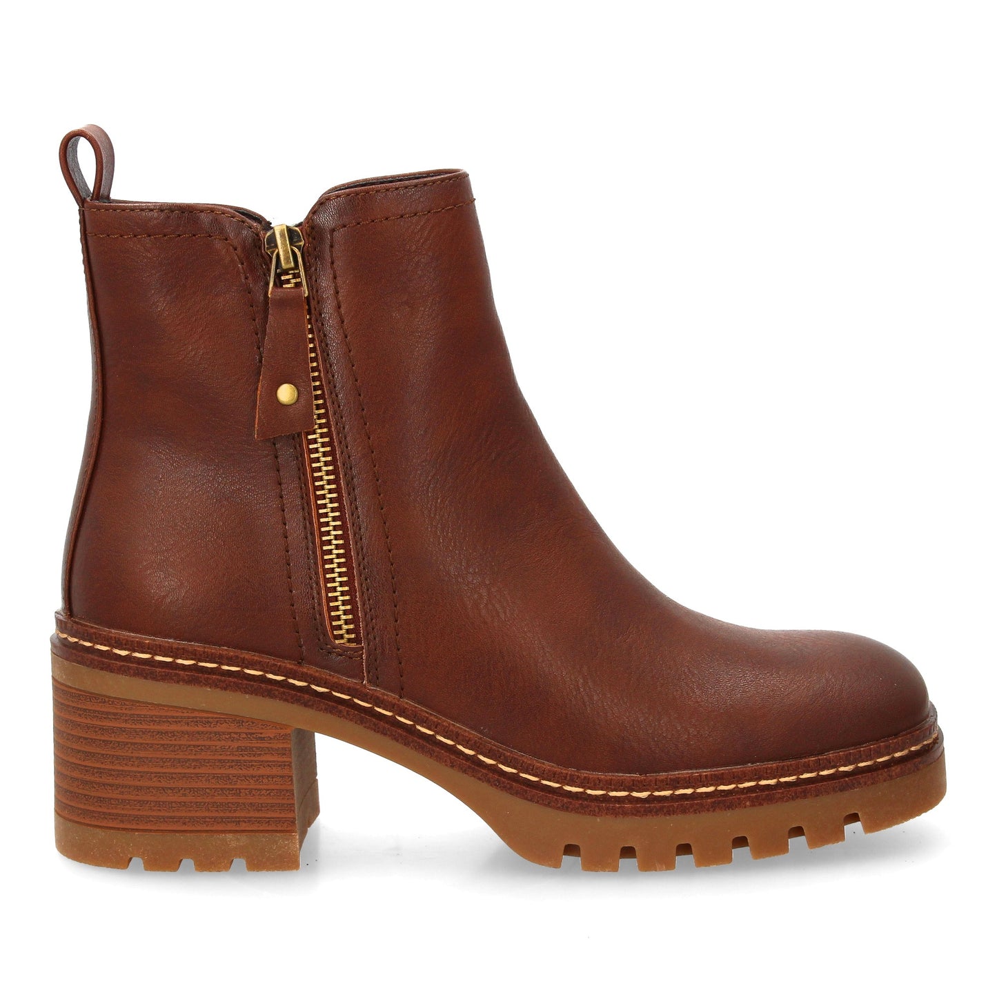 Botín de tacón con estampado liso para mujer. Para uso diario  Cierre de Cr