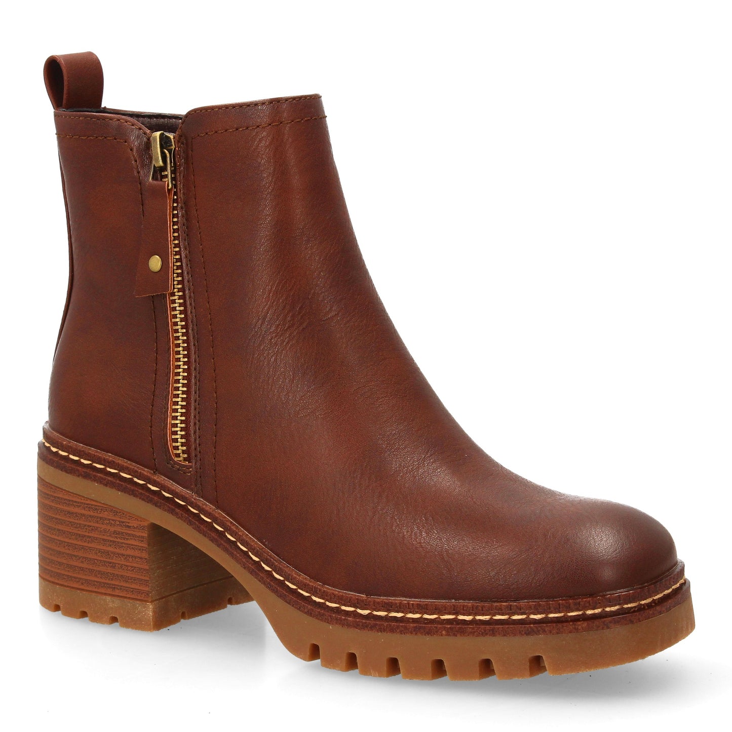 Botín de tacón con estampado liso para mujer. Para uso diario  Cierre de Cr