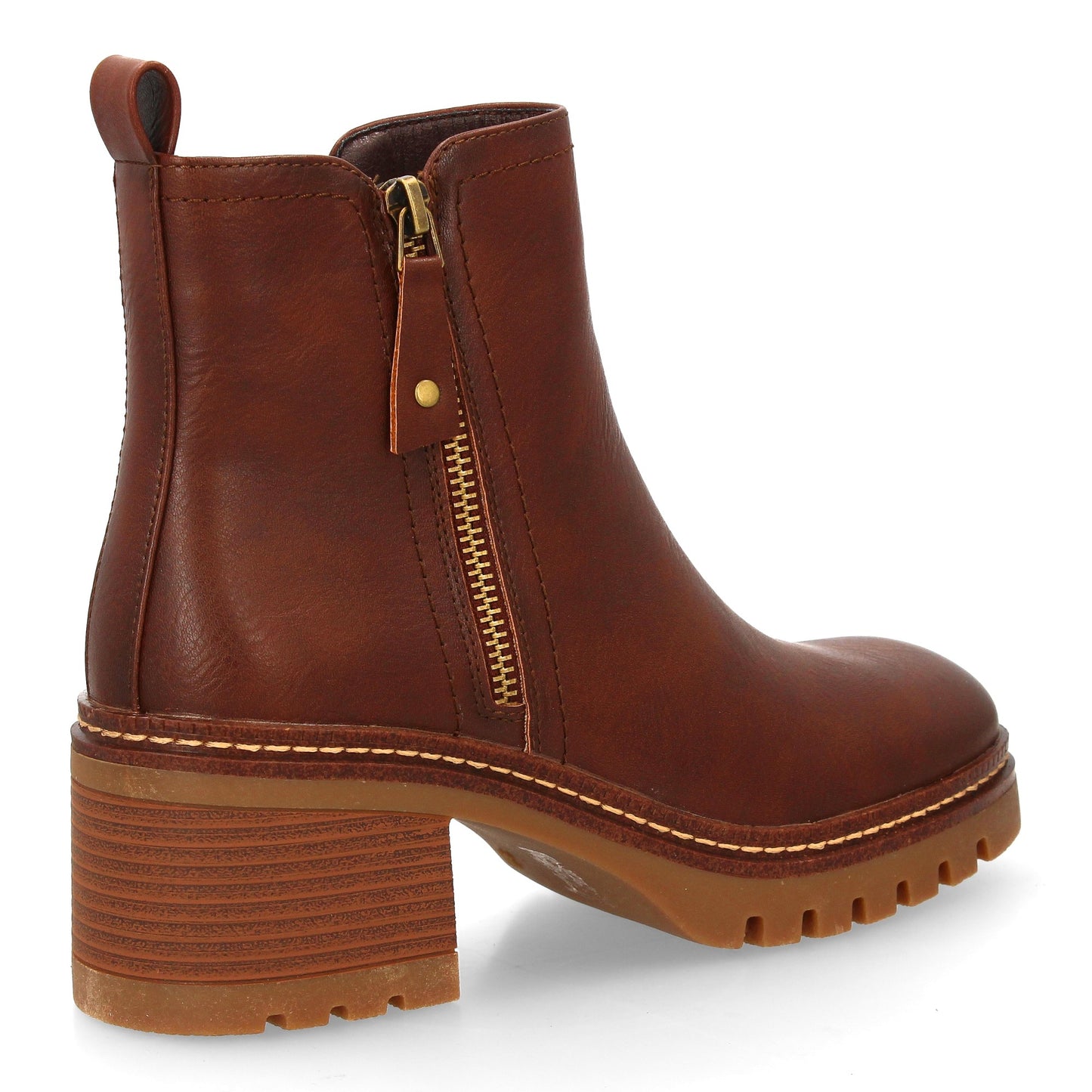 Botín de tacón con estampado liso para mujer. Para uso diario  Cierre de Cr