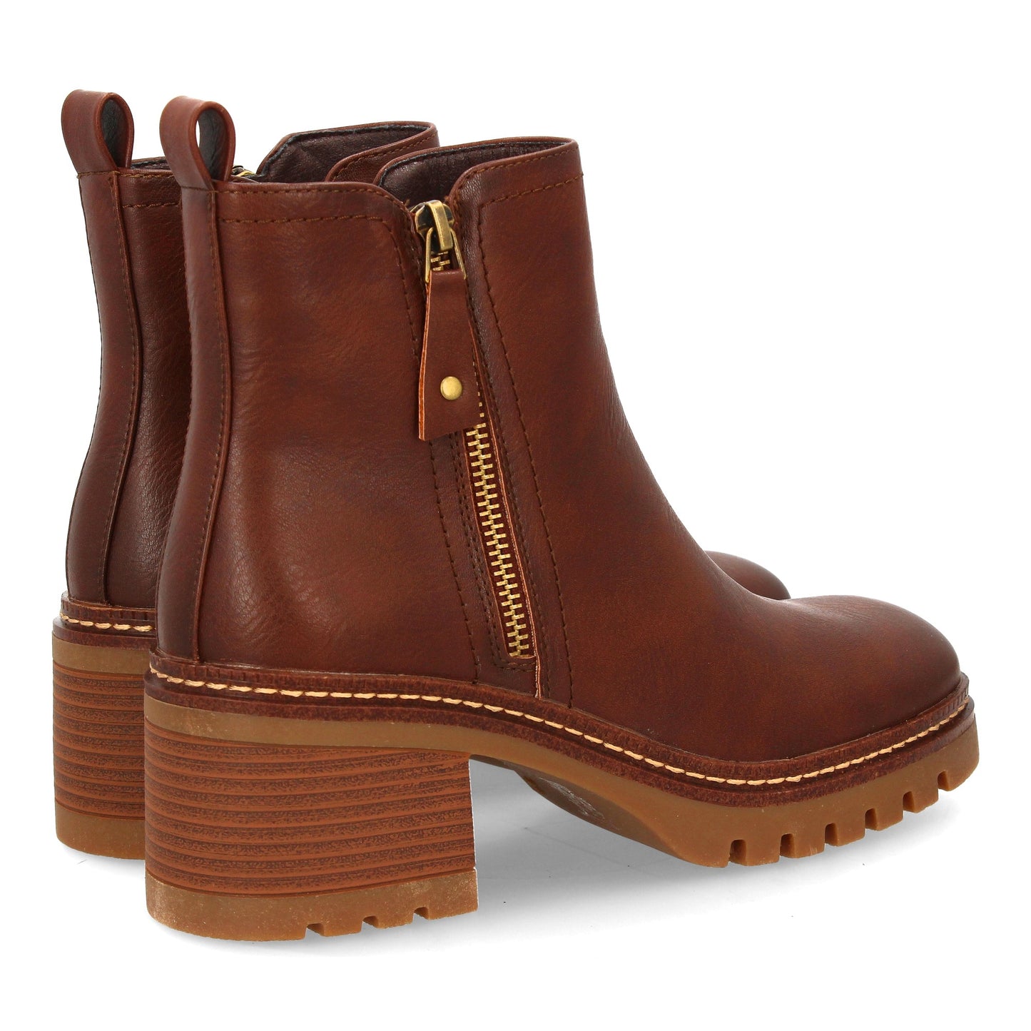 Botín de tacón con estampado liso para mujer. Para uso diario  Cierre de Cr