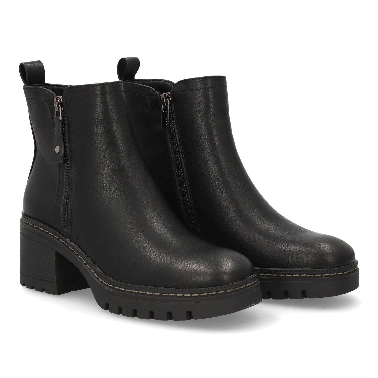 Botín de tacón con estampado liso para mujer. Para uso diario  Cierre de Cr