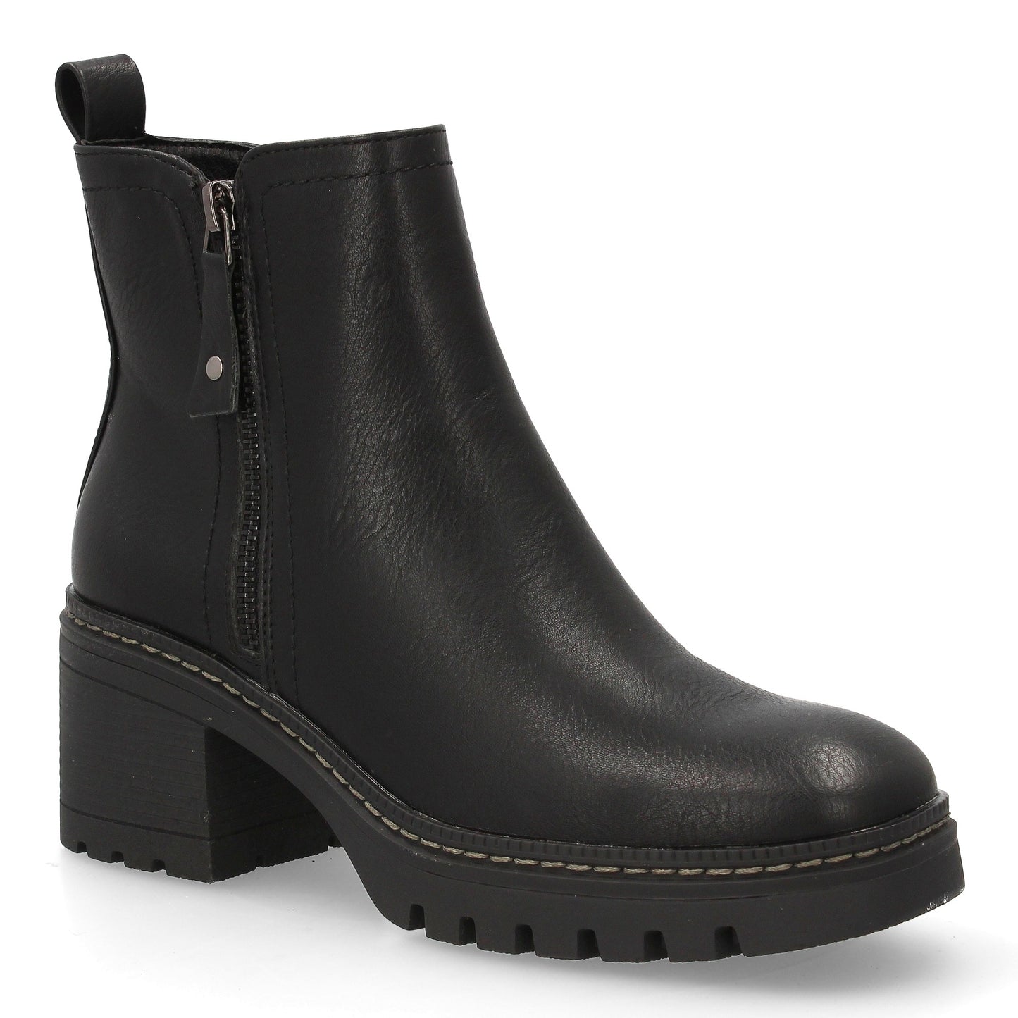 Botín de tacón con estampado liso para mujer. Para uso diario  Cierre de Cr