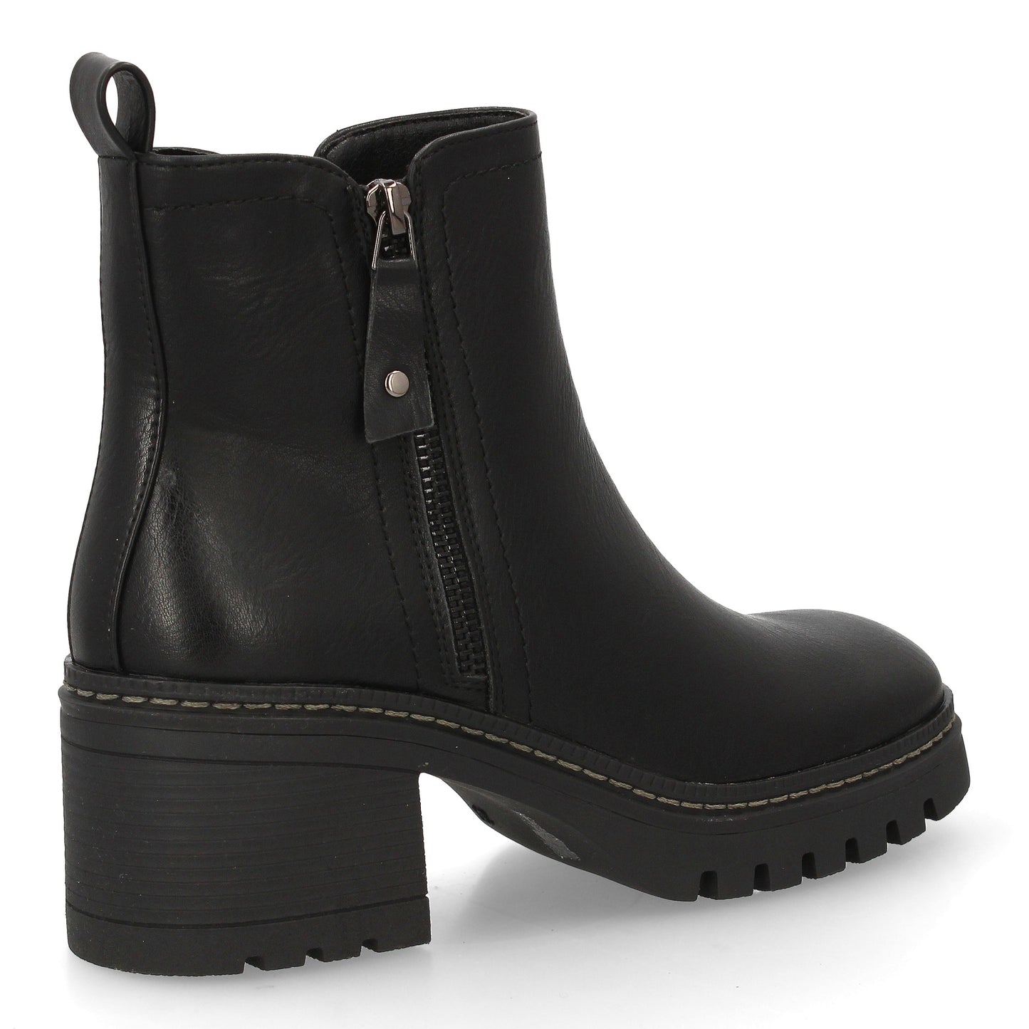 Botín de tacón con estampado liso para mujer. Para uso diario  Cierre de Cr