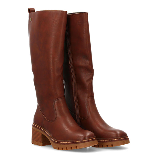 Bota de caña alta para mujer con diseño elegante. Cuenta con tacón ancho y