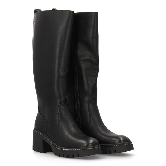 Bota de caña alta para mujer con diseño elegante. Cuenta con tacón ancho y