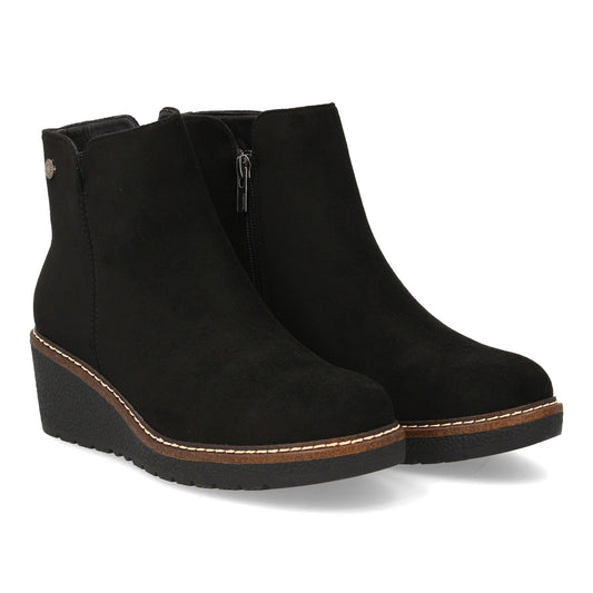 Botín decuña estampado liso para mujer. Para uso diario  Cierre de Cremalle