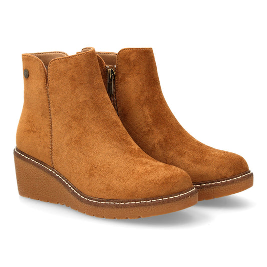 Botín decuña estampado liso para mujer. Para uso diario  Cierre de Cremalle