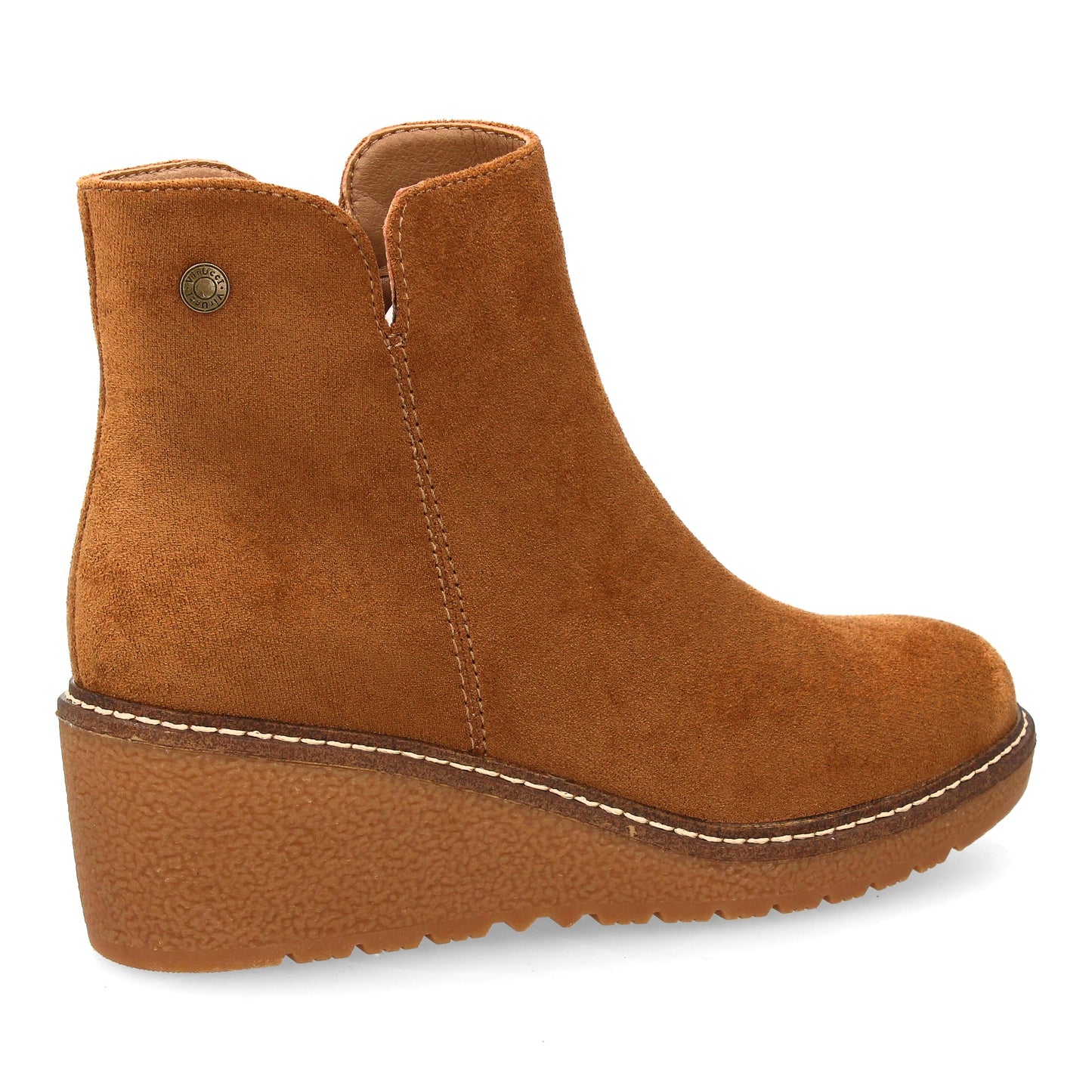 Botín decuña estampado liso para mujer. Para uso diario  Cierre de Cremalle