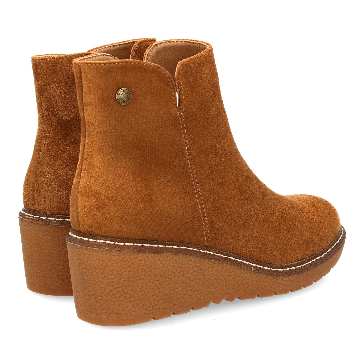 Botín decuña estampado liso para mujer. Para uso diario  Cierre de Cremalle