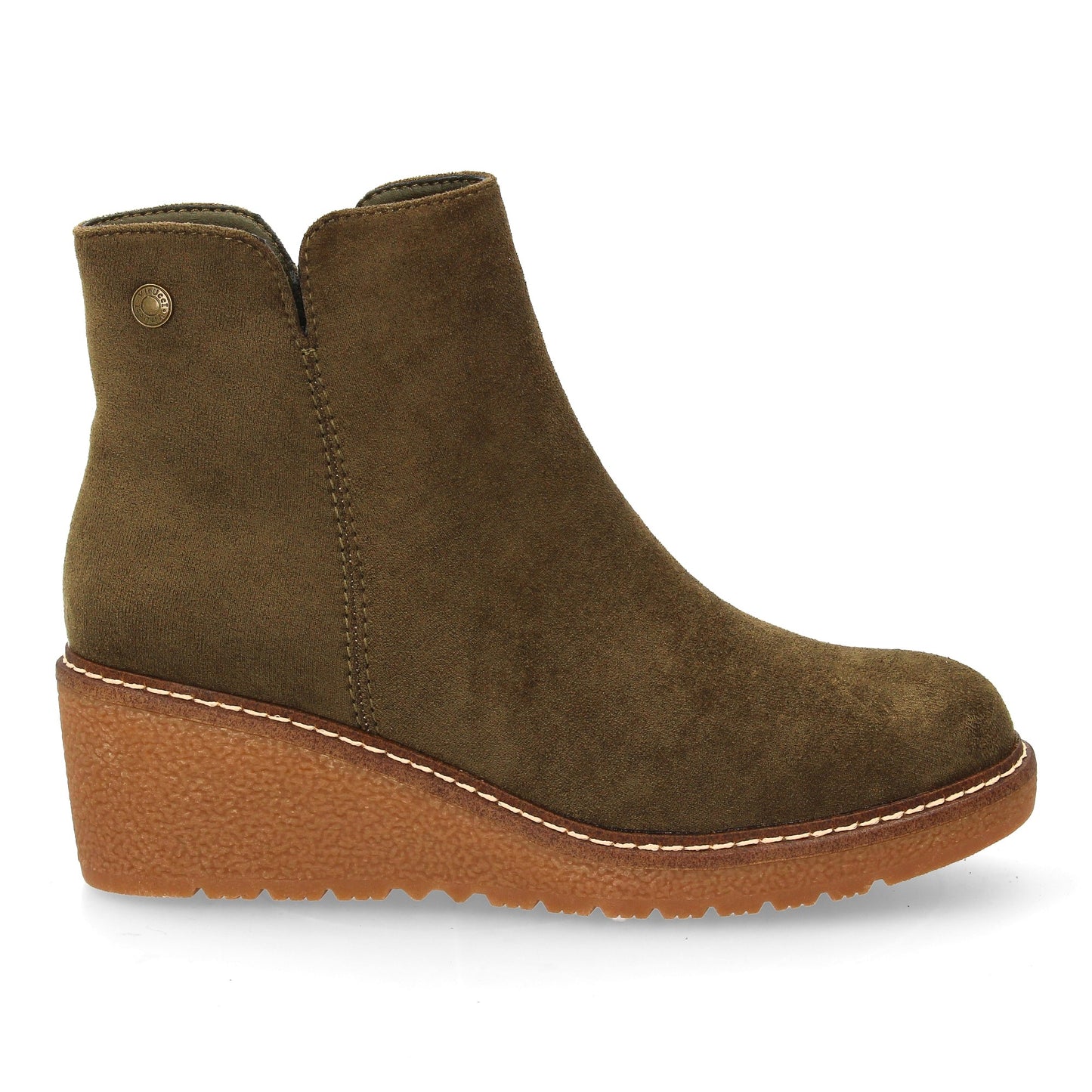 Botín decuña estampado liso para mujer. Para uso diario  Cierre de Cremalle