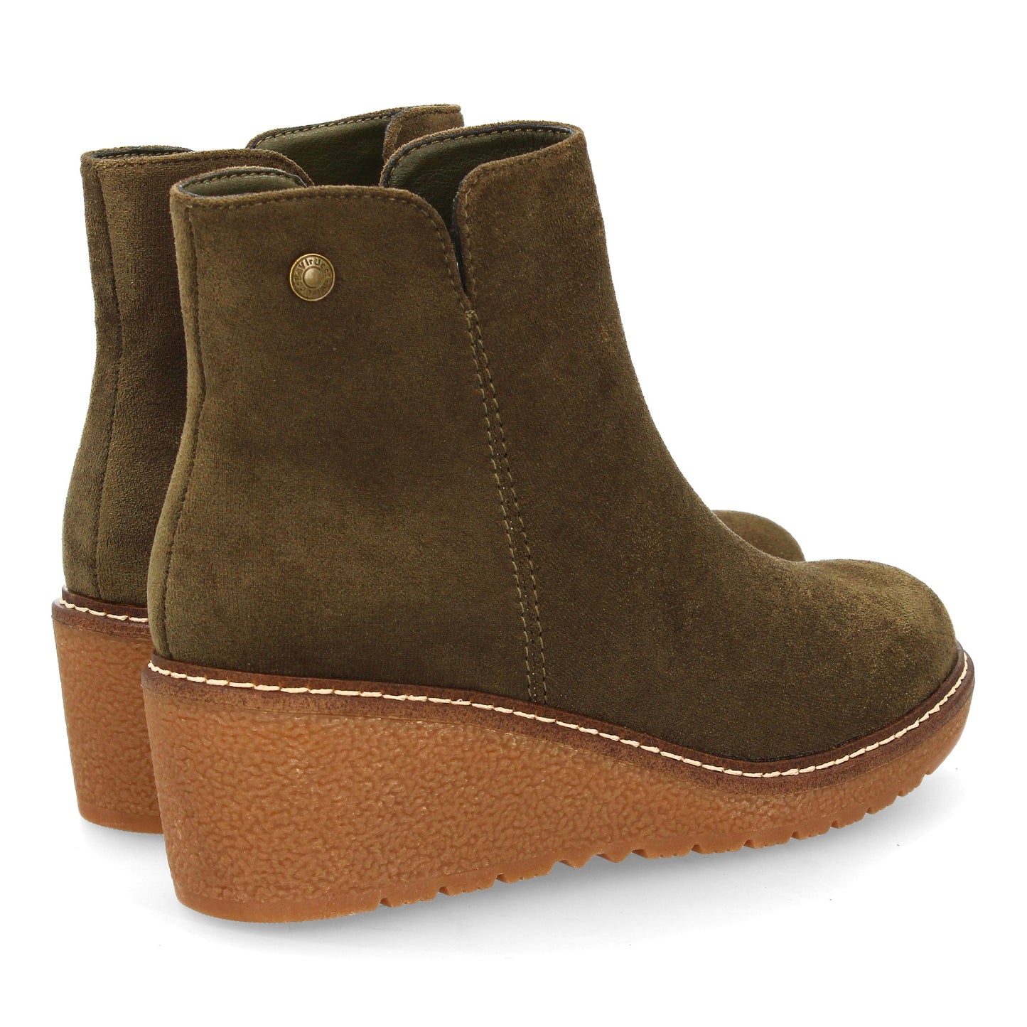 Botín decuña estampado liso para mujer. Para uso diario  Cierre de Cremalle