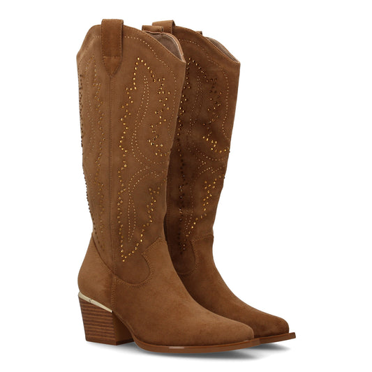 Botas de mujer con diseño elegante y detalles brillantes  id