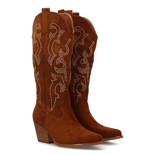 Botas de mujer con diseño elegante y detalles brillantes  id