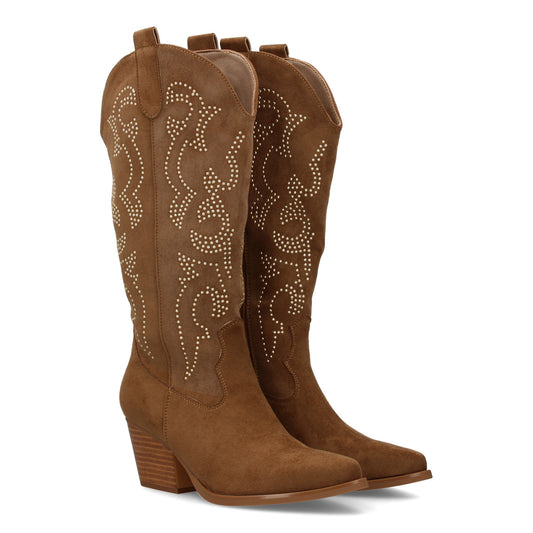 Botas de mujer con diseño elegante y detalles brillantes  id