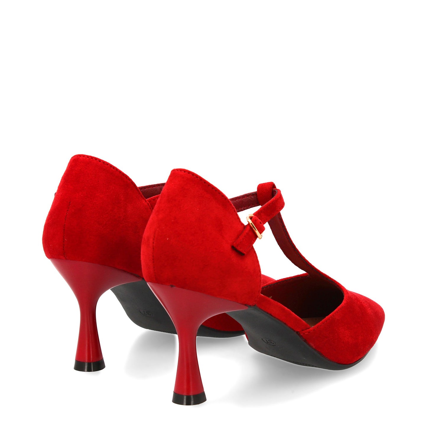 Zapato de tacón medio con tira en T para mujer. Elegante  ´cómodo y versátil. Co