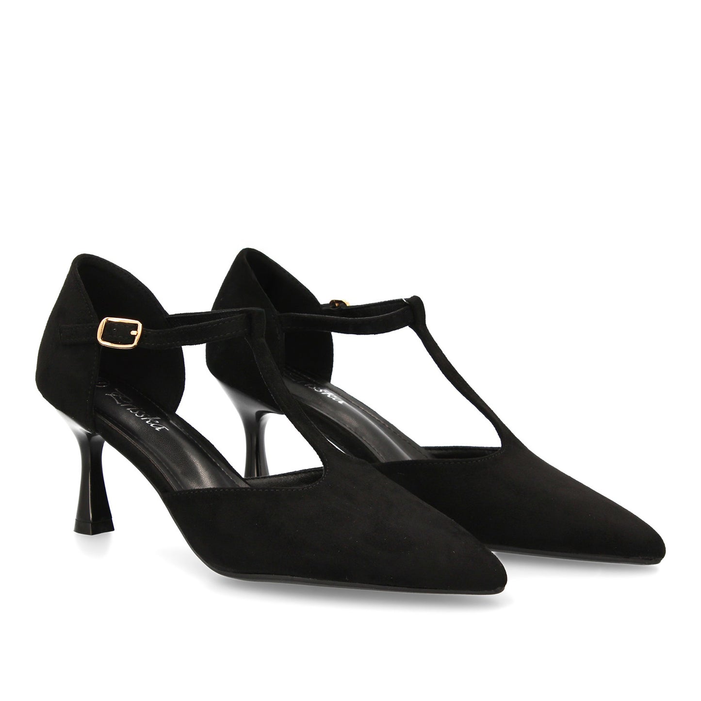Zapato de tacón medio con tira en T para mujer. Elegante  ´cómodo y versátil. Co